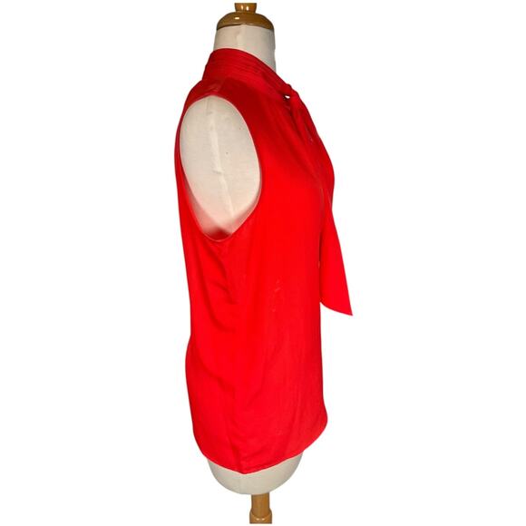 Michael Kors Women's Burnt Orange & Gold Sleeveless High Neck Bow Tie Size Large - Picture 3 of 11